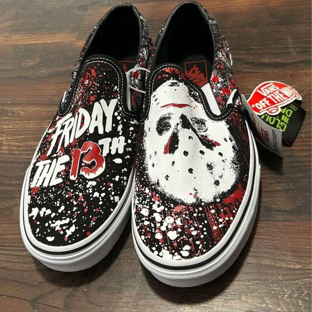 Brand new with tags Vans “Friday the 13th” Slides men's size 10 shoes